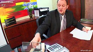 Hot Busty Teen Secretary Sucks and Fucks Boss Dick