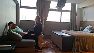 damn i fucked my boss's hot stepmom and creampied her big clit pussy monster cock pov