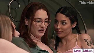 Redhead Milf Stepmom Licks Stepdaughter Pussy and BFFs