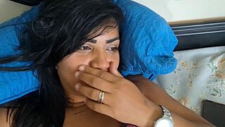 nicoly mattos creampied hairy pussy leaks cum during video call orgasm