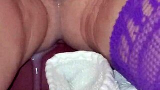 damn this whore wife stuffs dildo deep creampie pussy orgasms tits heaving like crazy!