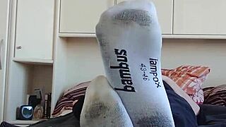 white sneaker socks tease