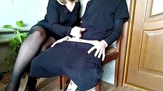 ever wonder what happens when a juicy hairy milf in nylons strokes your cock risky