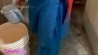 desi stepson catches stepmom peeing shows her hairy pussy then pounds it deep on bed