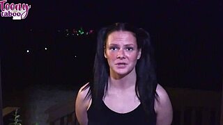 Cheerleader Daisy Garcia sneaks anal creampie after squad tryout fuck with Seth