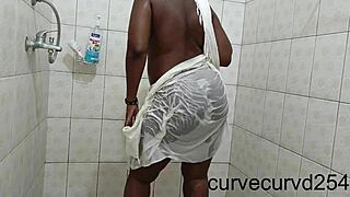Thick Curvy Ebony Twerks Massive Booty In Steamy Shower Tease!
