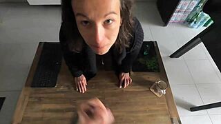 Exciting Wet Pussy Tease Makes Man Spit Milk on 18+ Bitch Hole