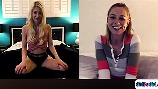 Separated Girlfriends Finger Pussies on Webcam