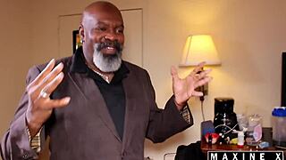 Bent over asian fuck doll Maxine X's big pussy lips gape on killer cram's monster cock