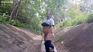 Sapphire Flashes Huge Tits And Big Ass Walking Pants Down Outdoors
