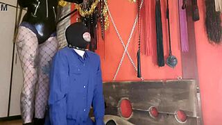mistress dumps used condom sperm all over her humiliated slave's head 😈💦