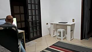 Blonde goes for dancer interview but boss blackmails her into bent over creampie fuck