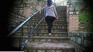 Big Ass Brunette's Tempting Mountain Hike Turns Wild