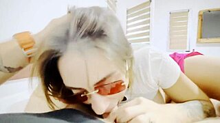 on holiday she gags on cock with sloppy spit and deepthroat mess