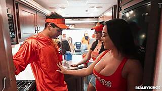 cheerleader fan fest blowjobs and cum facials