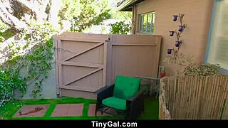 tiny 18+ teen bounces on monster cock inside shaking washing machine then rides hard