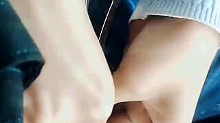 Beautiful NRI girlfriend masturbates in car