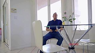 sliding into stepdaughters while they watch tv 😏 eye rolling ffm fun