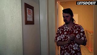 ukrainian babe sneaks horny doggystyle fuck next to sleeping boyfriend in hostel dorm