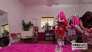 wow cute brunette jena larose bares big natural tits and curves