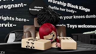 thick redhead bitch gets railed nasty by big black monster cock