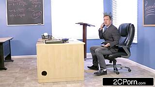 perfect body brunette teen 18+ seduces professor for pass ride 😈📚🍆