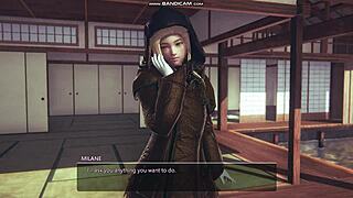 Blonde videogame honey select 2 slips lingerie for teasing whips and play