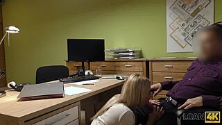 Blonde teen skips license for cash sex with loan agent on hidden cam