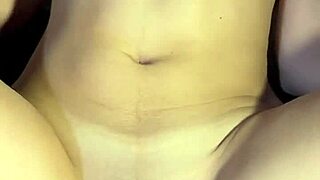 Her belly catches every drop after intense homemade couple riding session