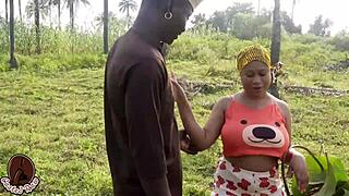 Hey farmer Adigun's wife rides that huge BBC outdoors 😍🤠