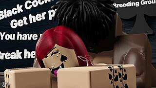 thick redhead bitch gets railed nasty by big black monster cock