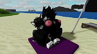 Big tits bounce wildly as scp-1471 mal0 rides monster cock doggystyle on beach rough hardcore