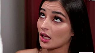 Busty dean spreads cheeks as teen coed eagerly tongues her tight ass during fingering session