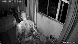 security cam catches brazilian interracial couple first fuck year 