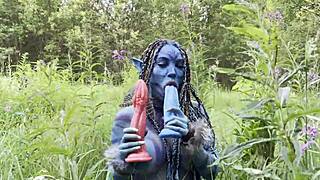 Avatar Monika Fox Prolapses Huge Dildo Anal Pussy Fuck Squirts In Wild Nature
