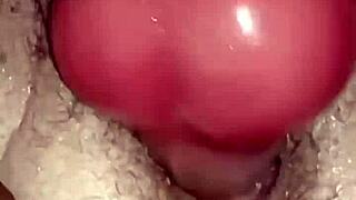 BBW Milf's Hairy Pussy Fisted Hard Squirts Wet Destruction Closeup