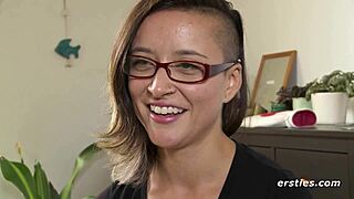 ersties brunette babe plays with toys solo