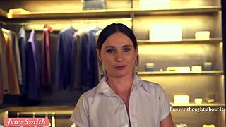 jeny smith upskirts and teases blindfolded in store stripping for old friend