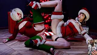 eve 2b tight bald pussies double dildo anal christmas squirting slut present