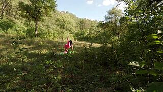 spotted this cute yoga teen in the forest so i gave her rough pov cock riding till she moaned loud