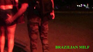 mirela mansur's huge rabuda ass gets fucked by three strangers in sao paulo tunnel see through red
