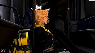 blonde bombshell rides subway in steamy cartoon adventure