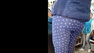 A voyeur spies on her juicy ass stuffed into homemade quesadillas up close