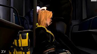 blonde bombshell rides subway in steamy cartoon adventure