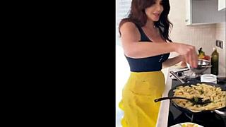 italian milf pornstar teaches pasta secrets