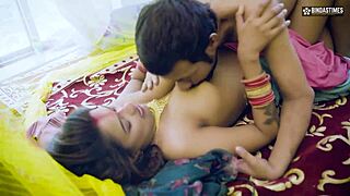 Devar can't resist hot Bhabhi's navel and curves in steamy Hindi fuck