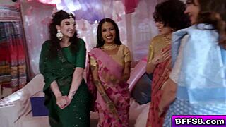 after the indian bachelorette party Nina White and friends Naudi Nala Satine Summers Nikki Slick strip and fuck hard