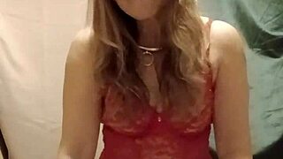 check out this enslaved french milf flashing her red body stockings solo at home