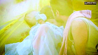 Devar can't resist hot Bhabhi's navel and curves in steamy Hindi fuck