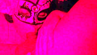 MASKED REDHEAD BABE SPREADS ASS SUCKS BIG COCK HOMEMADE AMATEUR BLOWJOB!